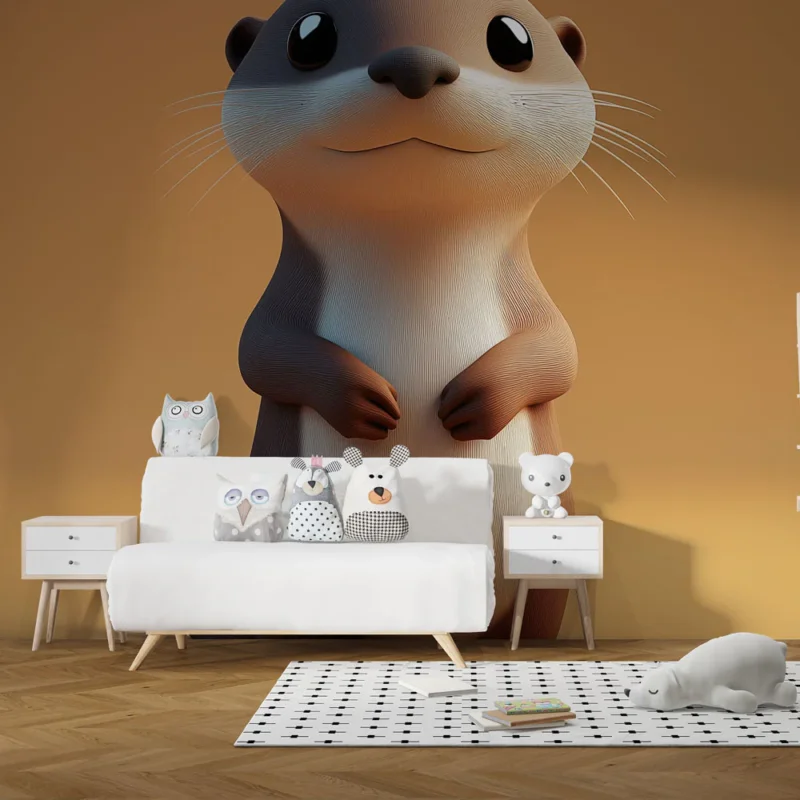 Affaire À Saisir Papier peint loutre Petite loutre mignonne style résine