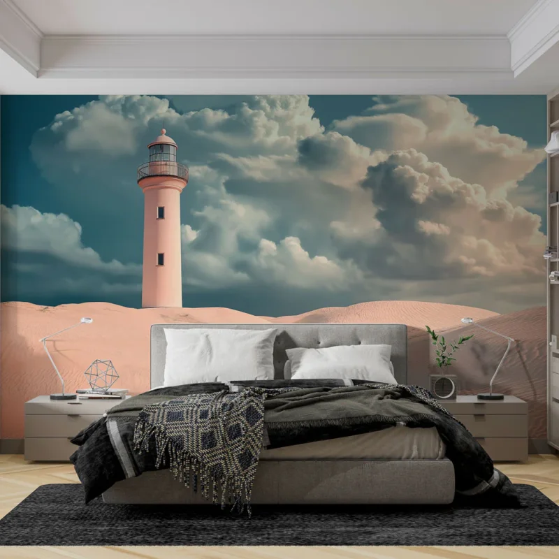 Meilleur Choix Papier peint phare Phare élégant au milieu de dunes de sable
