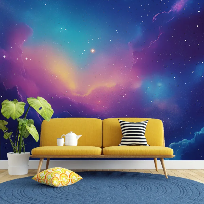 Commander Vite Papier peint cosmos Ciel nocturne coloré avec étoiles scintillantes