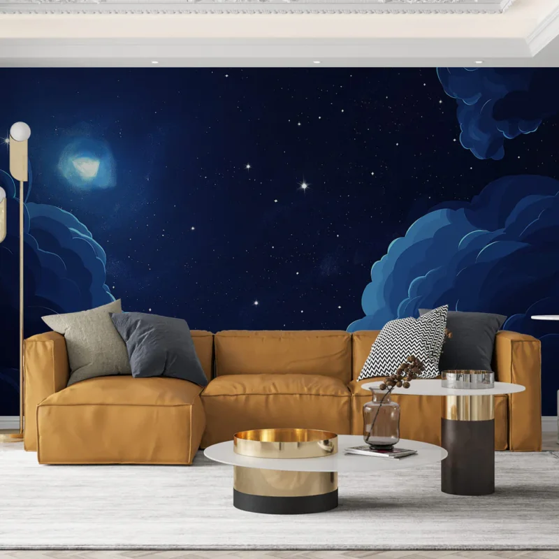 Acheter En Ligne Papier peint ciel étoilé Ciel nocturne avec nuages et étoiles scintillantes