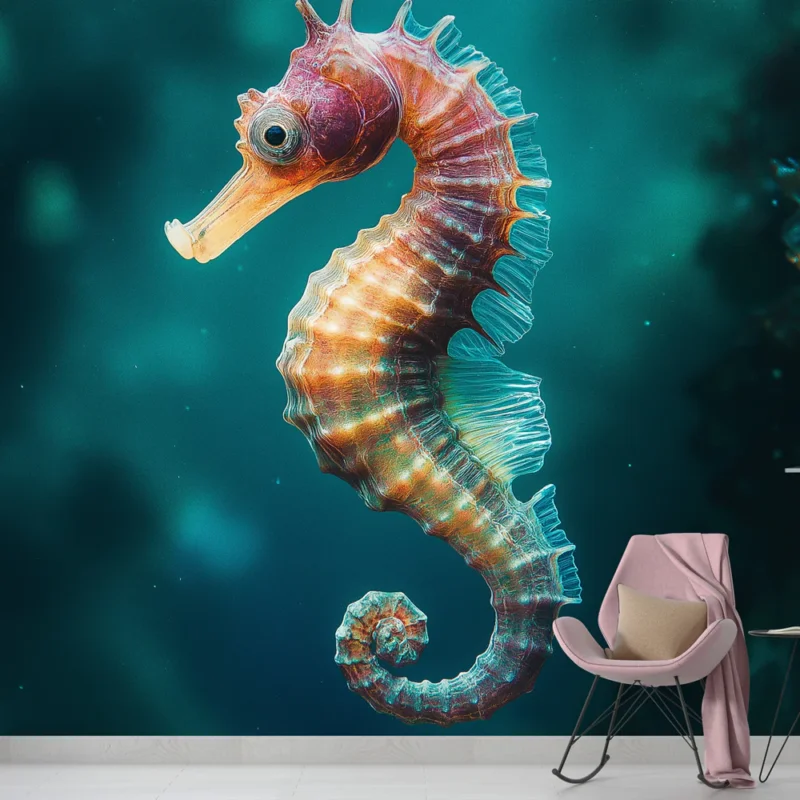 Meilleur Choix Papier peint hippocampe Émerveillez votre intérieur avec cet hippocampe coloré