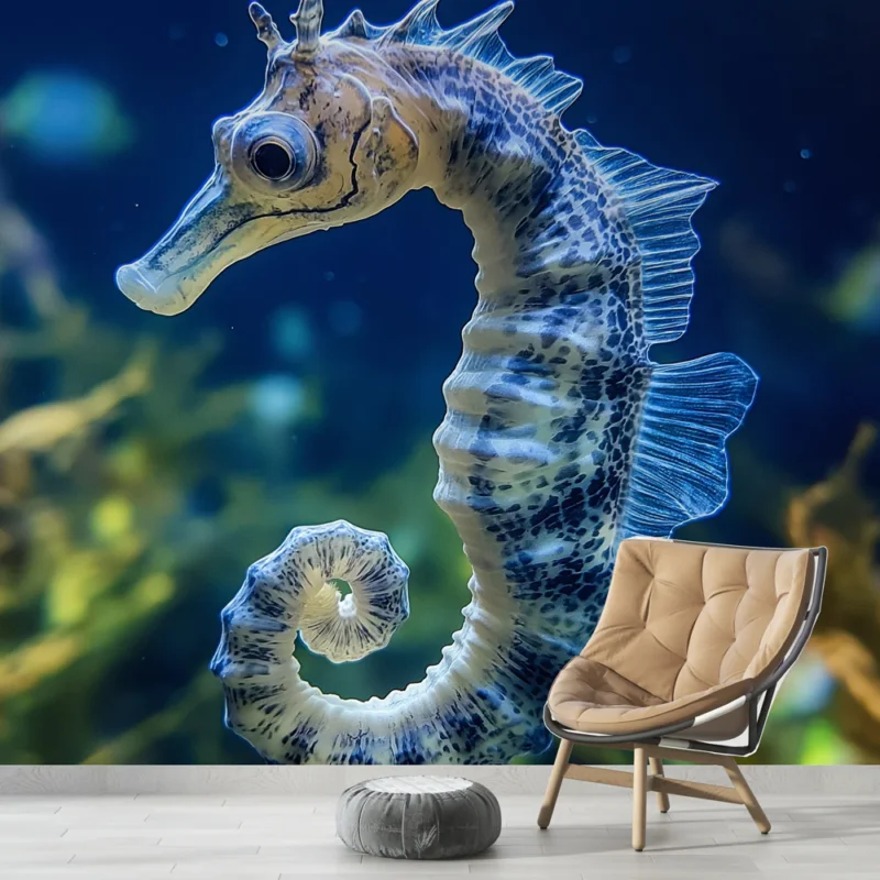 Papier peint marin Hippocampe élégant en milieu aquatique Populaire