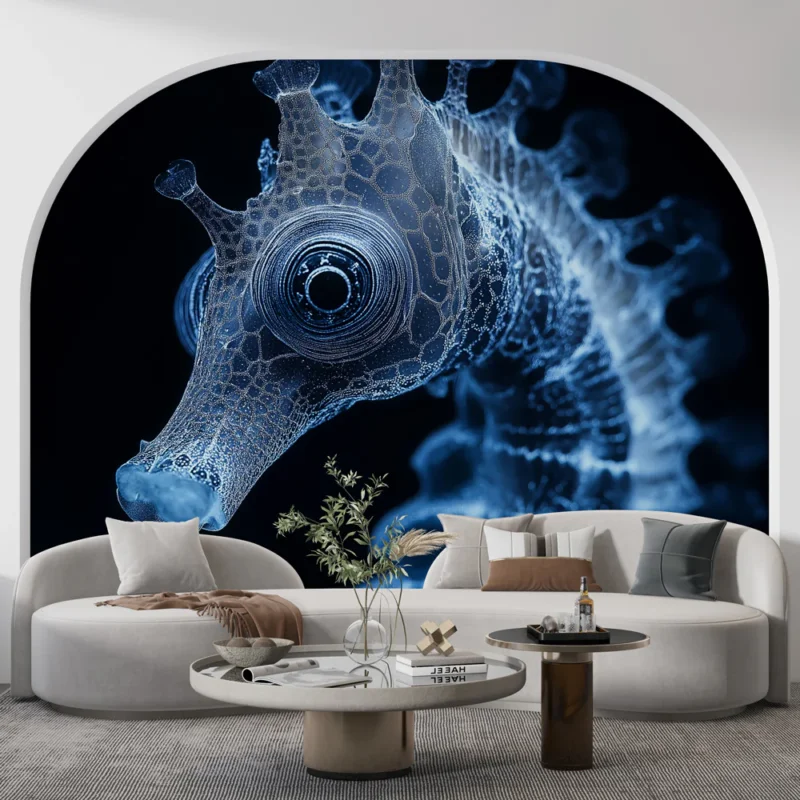 Paiement Sécurisé Papier peint hippocampe Magnifique motif d‘hippocampe en détails délicats