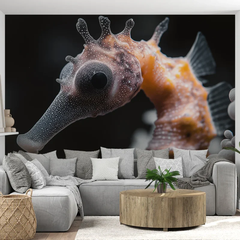 Papier peint hippocampe Design artistique d‘un hippocampe en gros plan Acheter En Ligne