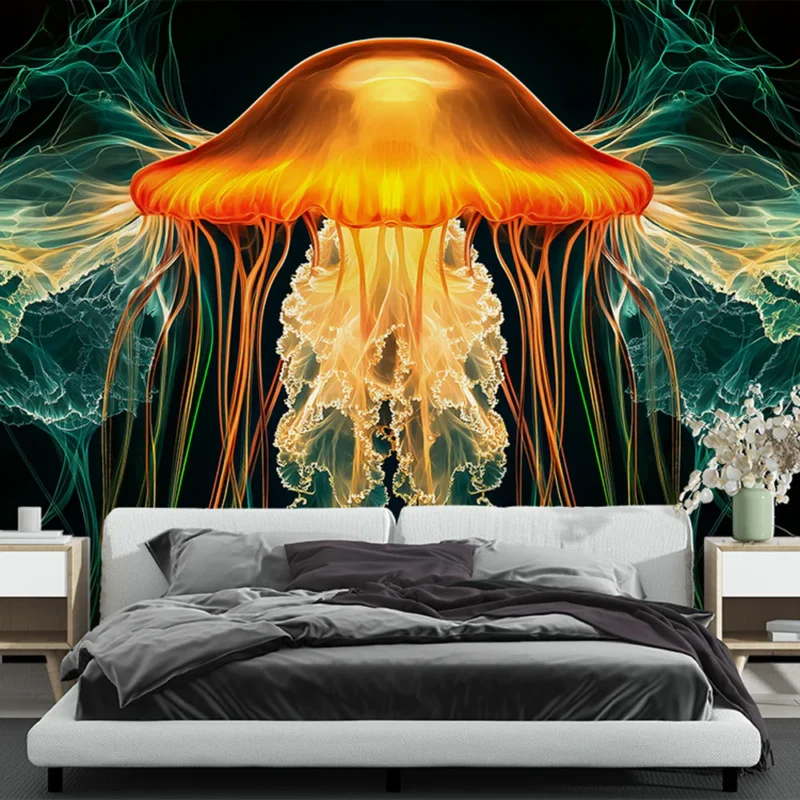 Papier peint méduse Design lumineux et fluide inspiré de la mer Affaire À Saisir