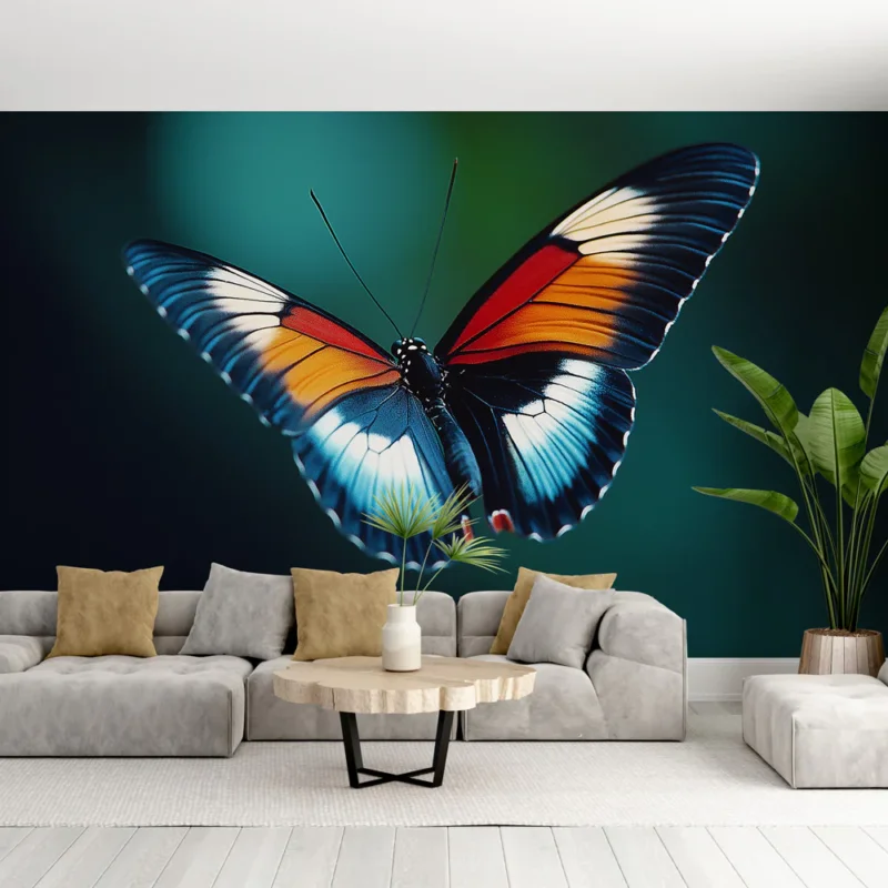 Bon Plan Papier peint papillon Éblouissant motif de papillon aux couleurs vives