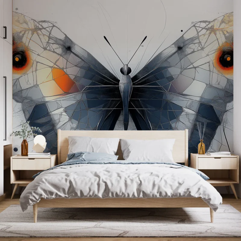 Meilleur Choix Papier peint papillon abstrait Design moderne d‘un papillon aux couleurs vives