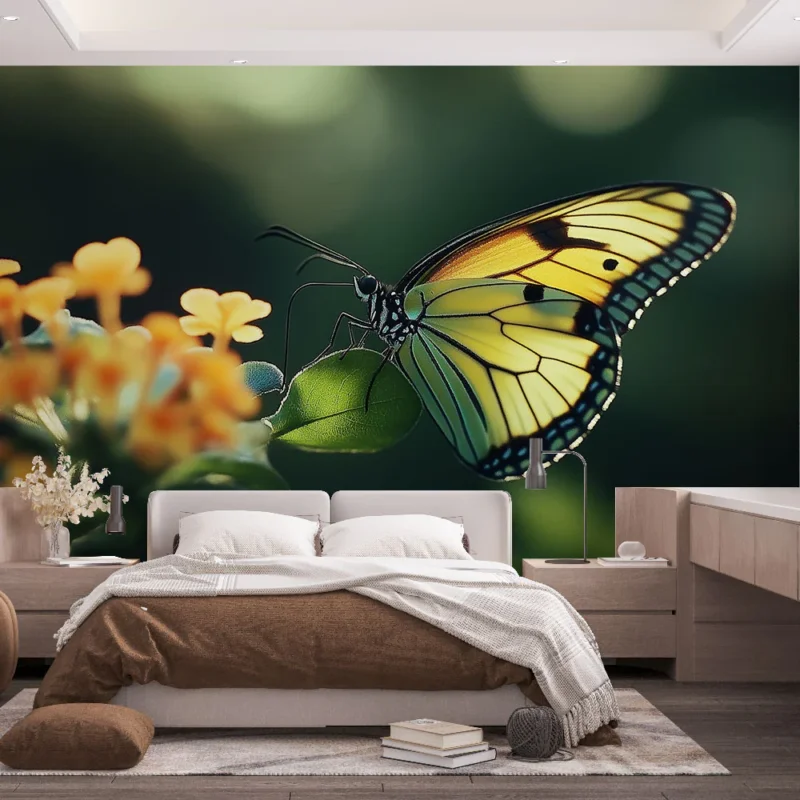 Achetez Aujourd'hui Papier peint papillon Papillon aux couleurs vives sur fond naturel