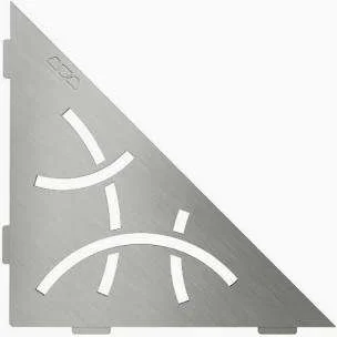 TABLETTE D‘ANGLE MURALE SHELF-S1 CURVE ACIER INOX BROSSE 210X210MM - SES1D6EB Meilleur Choix