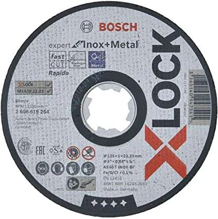 Nouvel Arrivage X-LOCK DISQUE À TRONCONNER 125X1.0 INOX ACIER PLAT - 2608619264