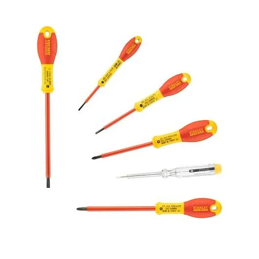 Jusqu'à Épuisement Des Stocks TOURNEVIS ISOLES 1000V ELECTRICIEN + PHILIPPS + TESTEUR - JEU DE 6PCS FATMAX - 0-65-441