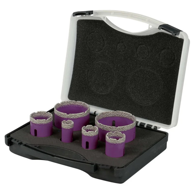 Authentique COFFRET DE 6 TREPANS DIAMANT A SEC M14 D.22/30/35/42/68/76 - 11101450