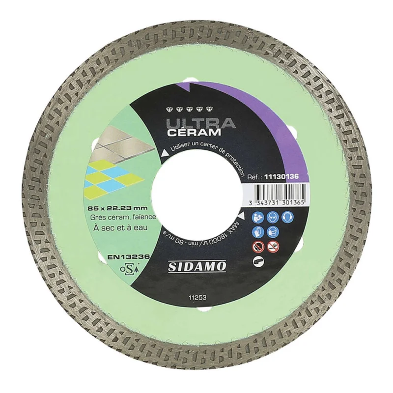 DISQUE DIAMANT ULTRA CERAM D. 85 X 22,23 X H 7 - 11130136 Dernière Chance