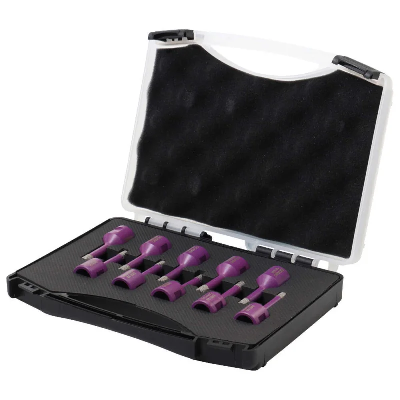 Dernier Modèle COFFRET DE 10 TREPANS DIAMANT A SEC M14 D.8 - 11101449