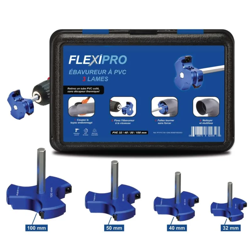 Certifié EBAVUREUR À PVC - MALETTE FLEXIPRO 32-40-50-100MM - 001